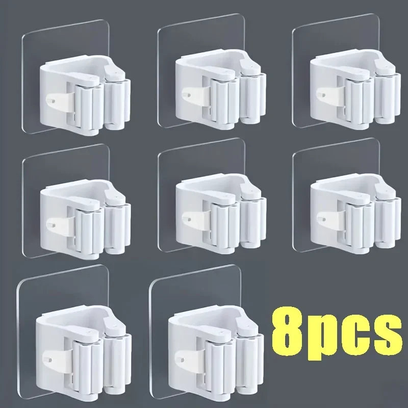 4PCS Wall Mounted Mop Holder