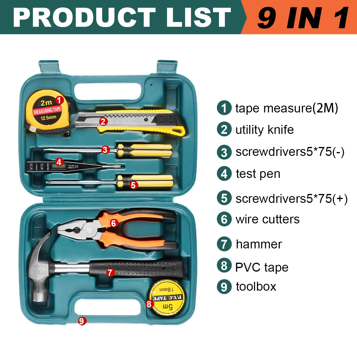 8/9/12/13 Piece Tools kit Set