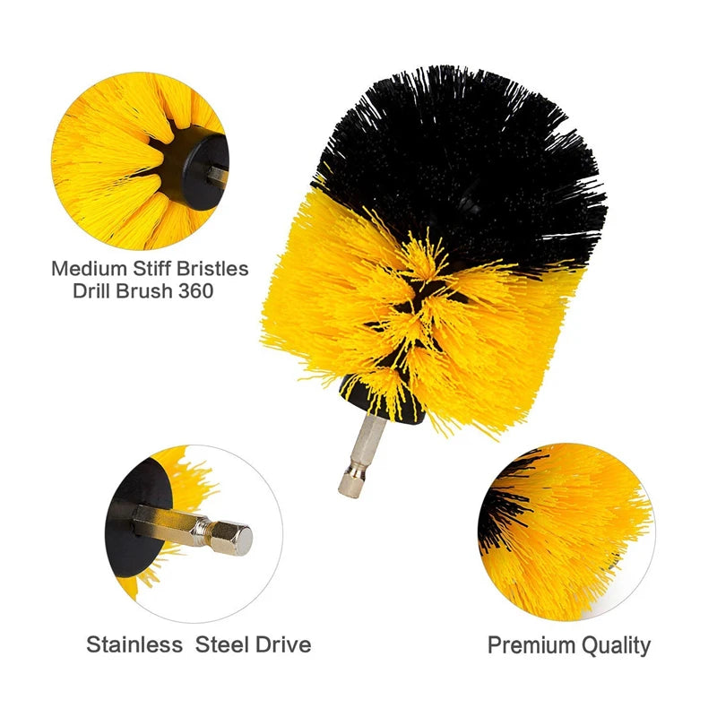 3Pcs Round Full Electric Cleaning Brush
