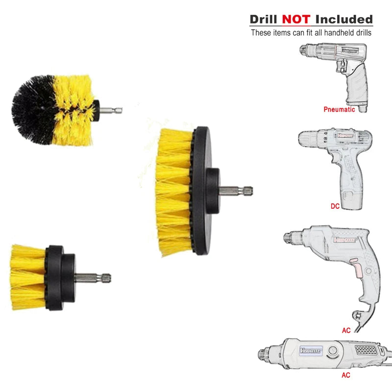 3Pcs Round Full Electric Cleaning Brush
