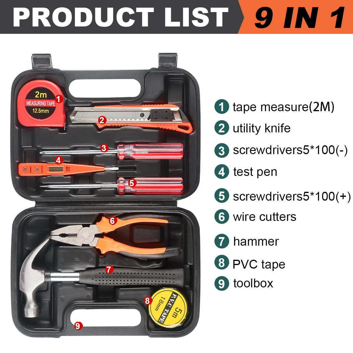 8/9/12/13 Piece Tools kit Set
