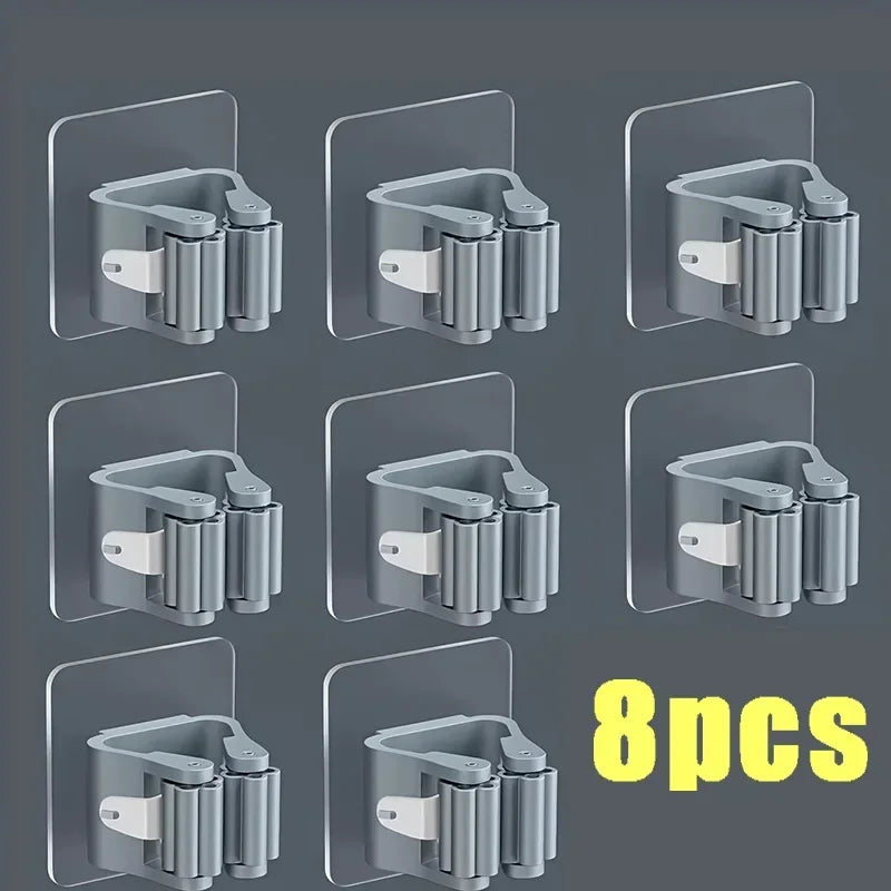 4PCS Wall Mounted Mop Holder