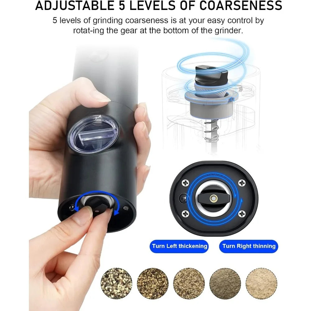 2pcs Electric Pepper and Salt Grinder
