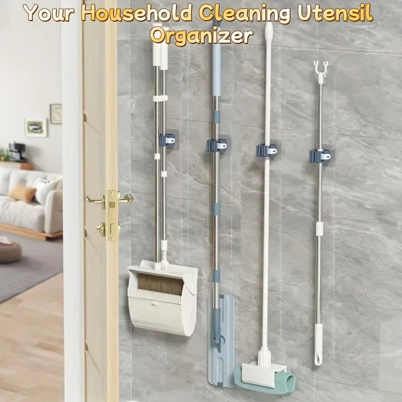 4PCS Wall Mounted Mop Holder