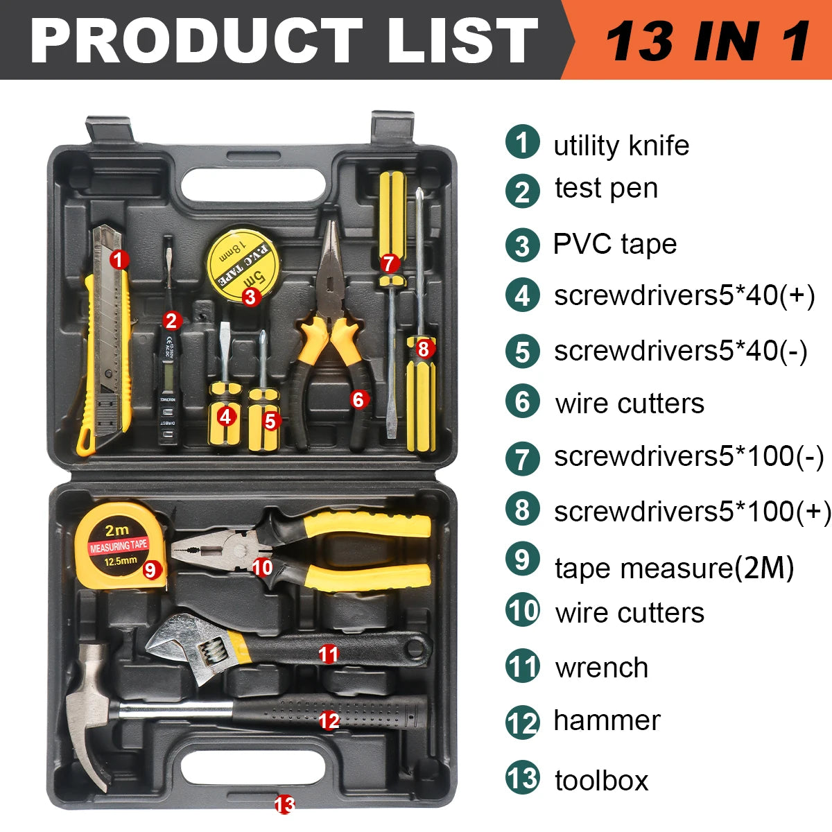 8/9/12/13 Piece Tools kit Set