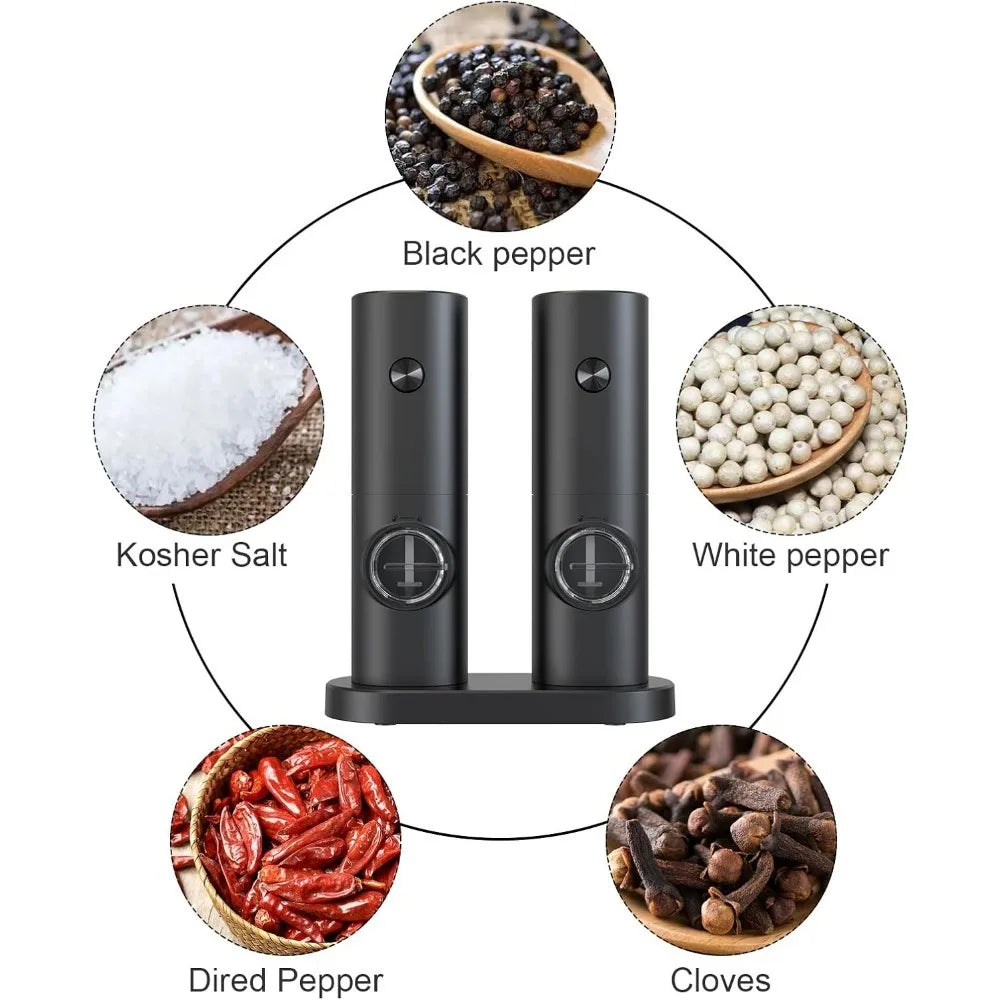 2pcs Electric Pepper and Salt Grinder