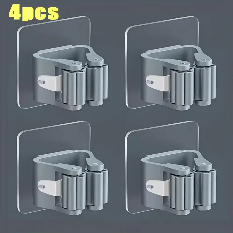 4PCS Wall Mounted Mop Holder
